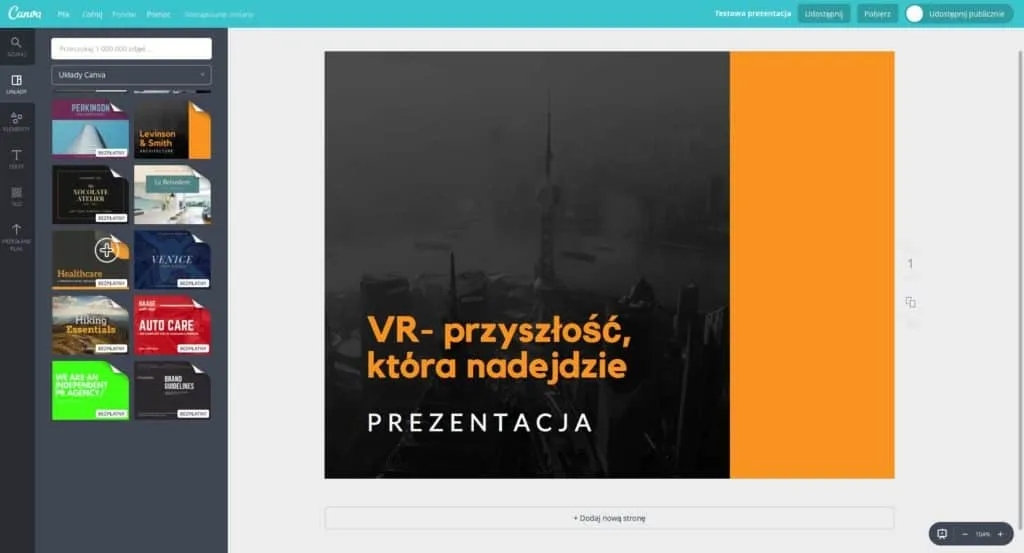 Canva narzędzie do prezentacji multimedialnych